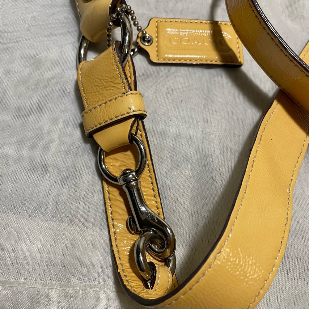 Coach Signature Hobo with Yellow Patent Leather Trim - Picture 12 of 14